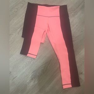 Vintage Lululemon low rise Wunderunder crop pink/black side 6